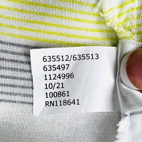 Lane Bryant Womens Striped Puff Sleeve Button-Front Peplum Top Size 14 - Picture 12 of 13